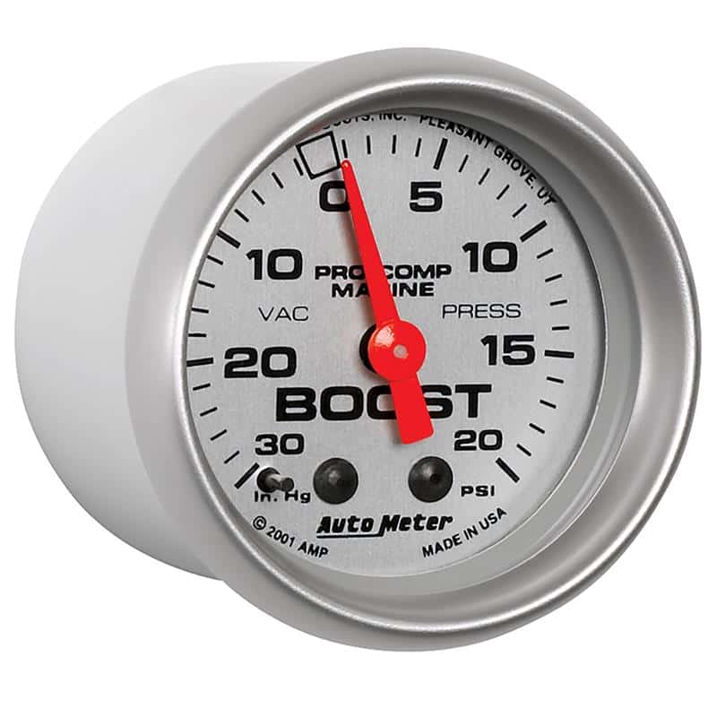 AutoMeter — Autometer Marine Silver Ultra-Lite 2-1/16in 0-30 HG / 0-20 PSI Vacuum / Boost Gauge
GA 2" BST 20PSI M MS - view 4