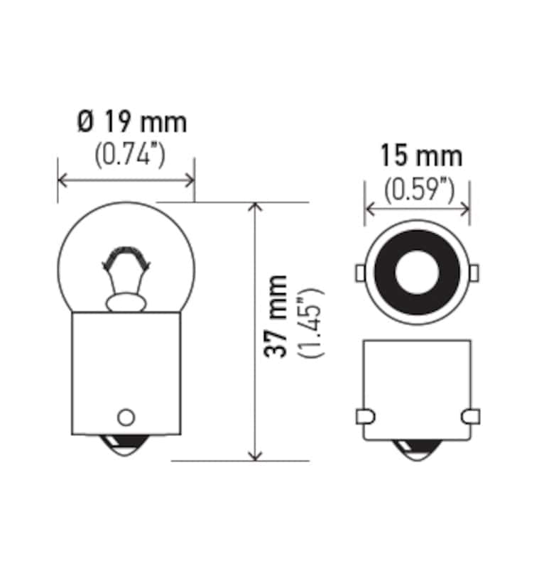 Hella — Hella Bulb 5637 24V 10W BA15s B6
5637 Incan Bulb - view 10
