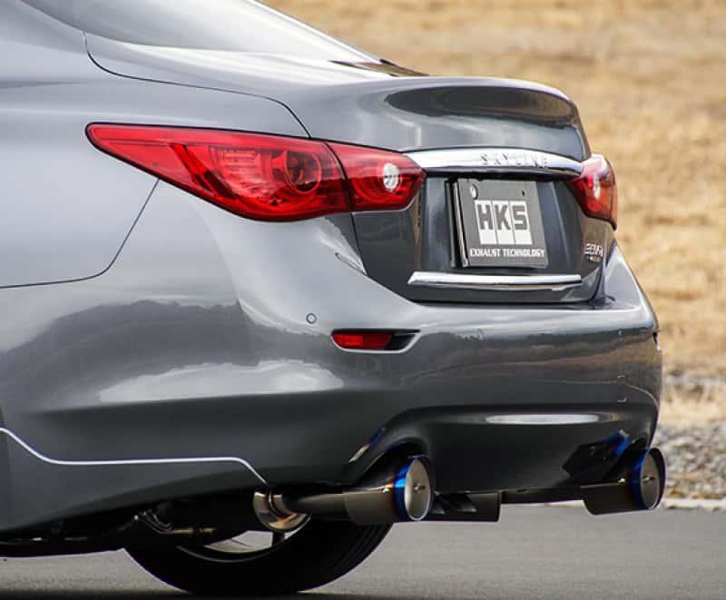 HKS — HKS Infiniti Q50 Hybrid VQ37 Dual Hi-Power Titanium Tip Catback Exhaust - view 1