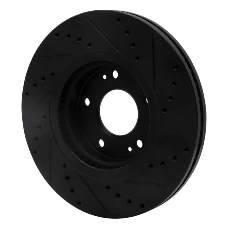 R1 Concepts — R1 10-13 Hyundai Santa Fe Front Left Drilled & Slotted Black Brake Rotor
R1 Brake Rotor Drill - view 4
