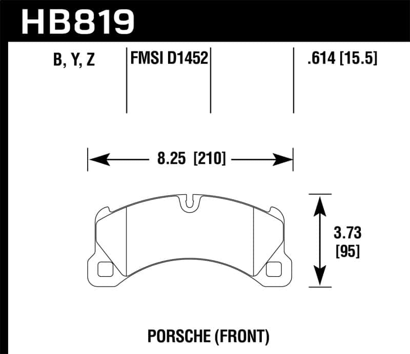 Hawk Performance — Hawk 11-13 Porsche Cayenne HPS 5.0 Front Brake Pads
Disc Brake Pad - view 1