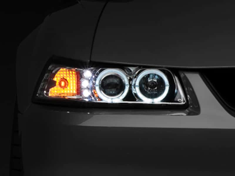 Raxiom — Raxiom 99-04 Ford Mustang Dual LED Halo Projector Headlights- Chrome Housing (Clear Lens)
Headlights - view 14