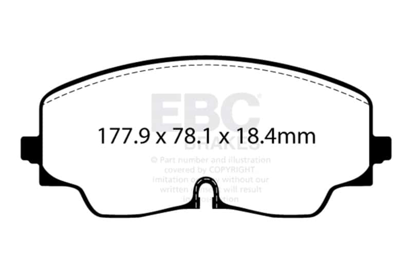 EBC — EBC 2022+ Audi S3 2.0T Yellowstuff Front Brake Pads
Disc Brake Pad - view 7