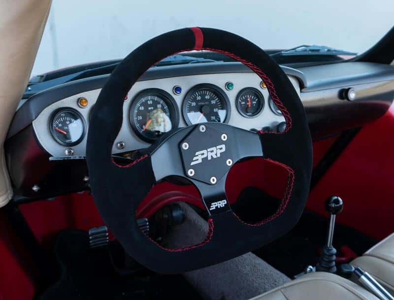 PRP Seats — PRP Comp-R D-Shape Suede Steering Wheel - Red - view 4