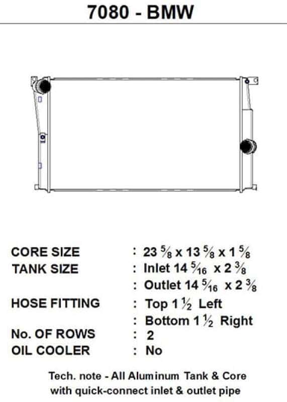 CSF — CSF BMW 2 Series (F22/F23) / BMW 3 Series (F30/F31/F34) / BMW 4 Series (F32/F33/F36) M/T Radiator
CSF Radiator
7080
 - view 4