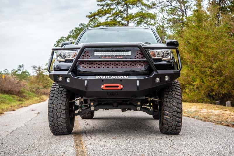 Road Armor — Road Armor 16-20 Toyota Tacoma Stealth Front Winch Bumper w/Lonestar Guard - Tex Blk - view 3