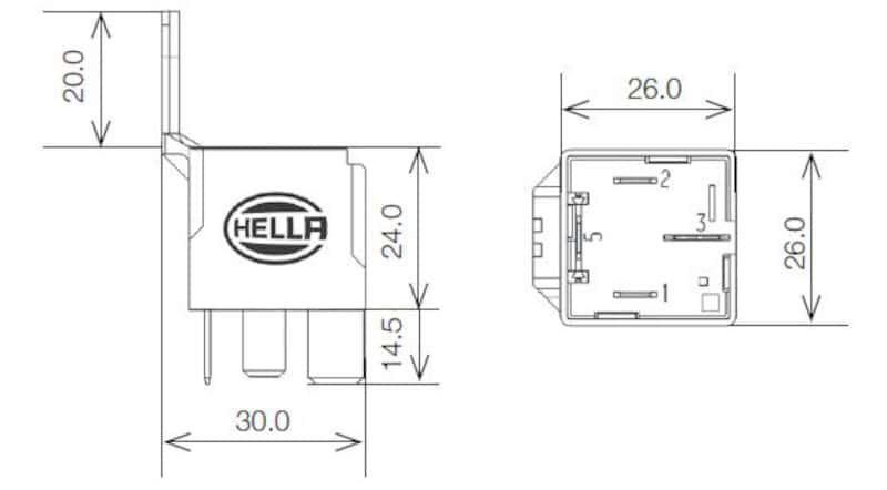Hella — Hella Relay Mini Power Iso 4 Pole 12V Spst Res Bkt - view 3