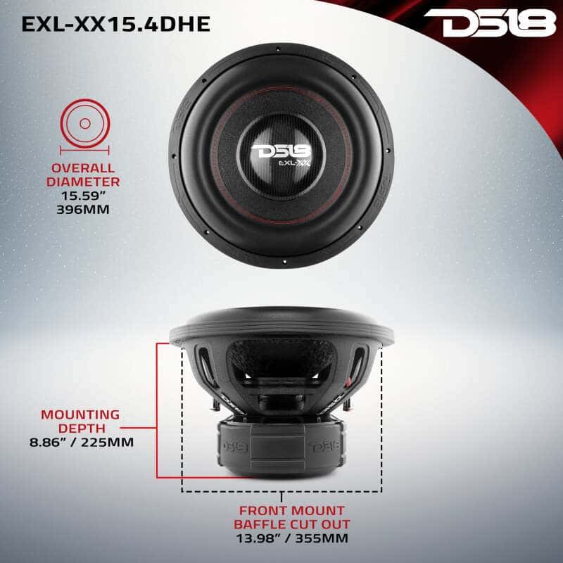 DS18 — DS18 15in 2000 Watts RMS 4 ohm DVC High Excursion Subwoofers w/ Deep Aggressive Bass - view 3