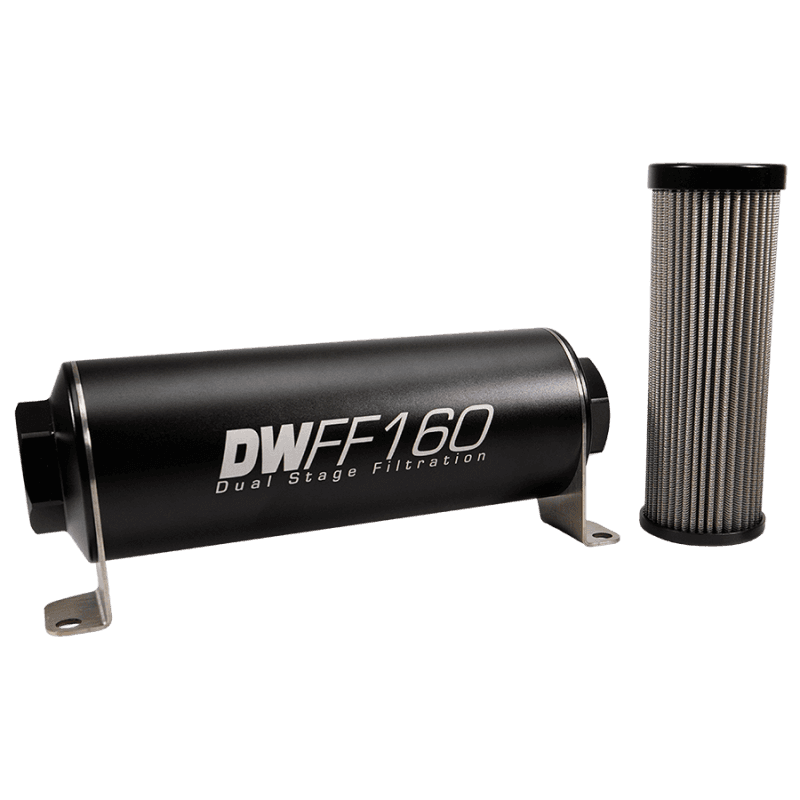 DeatschWerks — DeatschWerks Stainless Steel 10AN 10 Micron Universal Inline Fuel Filter Housing Kit (160mm) - view 3