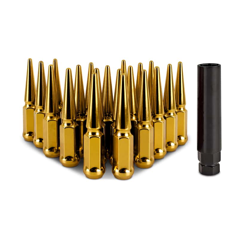 Mishimoto — Mishimoto Steel Spiked Lug Nuts M12x1.5 20pc Set - Gold
Spiked Lug Nuts - view 1