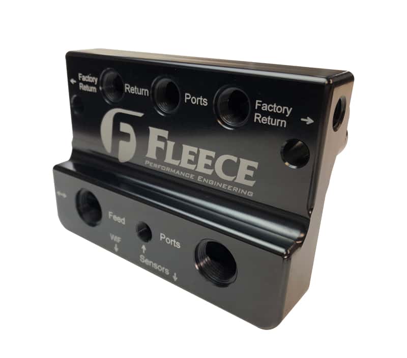 Fleece Performance — Fleece Performance 10-12 Dodge 6.7L Cummins 4th Gen Fuel Distribution Block
Fuel Ln Junc. Block - view 3