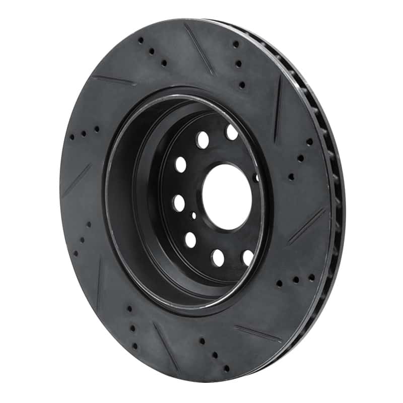 R1 Concepts — R1 07-17 Lexus LS460 Left Rear Drilled & Slotted Black Brake Rotor
R1 Brake Rotor Drill - view 4
