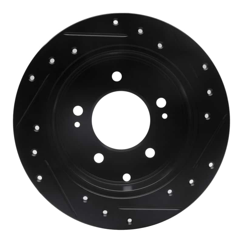 R1 Concepts — R1 10-13 Kia Forte Rear Left Drilled & Slotted Black Brake Rotor
R1 Brake Rotor Drill - view 5