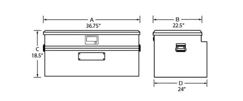 Tradesman — Tradesman Aluminum Flush Mount Truck Tool Box Full/Wide (36in.) - Brite - view 2