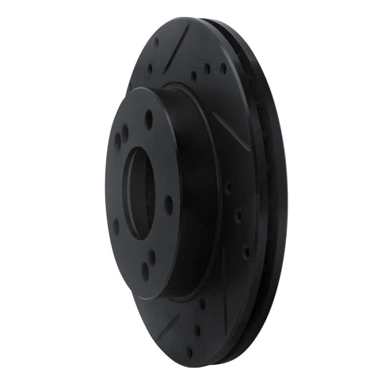 R1 Concepts — R1 96-98 Nissan 240SX Front Left Drilled & Slotted Black Brake Rotor
R1 Brake Rotor Drill - view 2