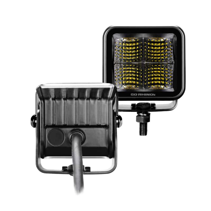 Go Rhino — Go Rhino Xplor Blackout Series Cube LED Flood Light Kit (Surface/Threaded Stud Mnt) 2x2 - Blk (Pair)
BLK-Two Flood Lights - view 2