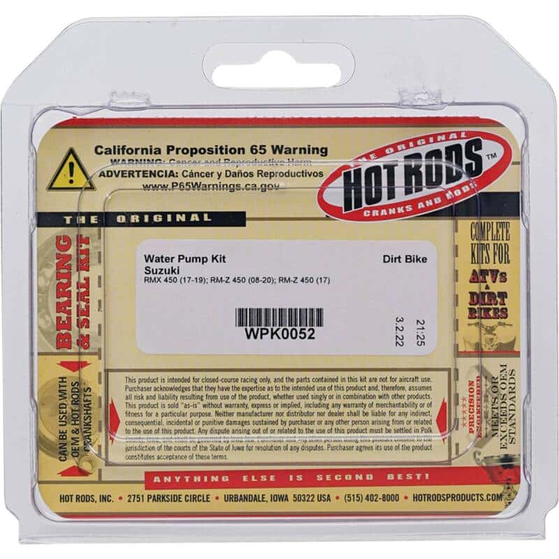 Hot Rods — Hot Rods 17-19 Suzuki RMX 450 Water Pump Rebuild Kit - view 4
