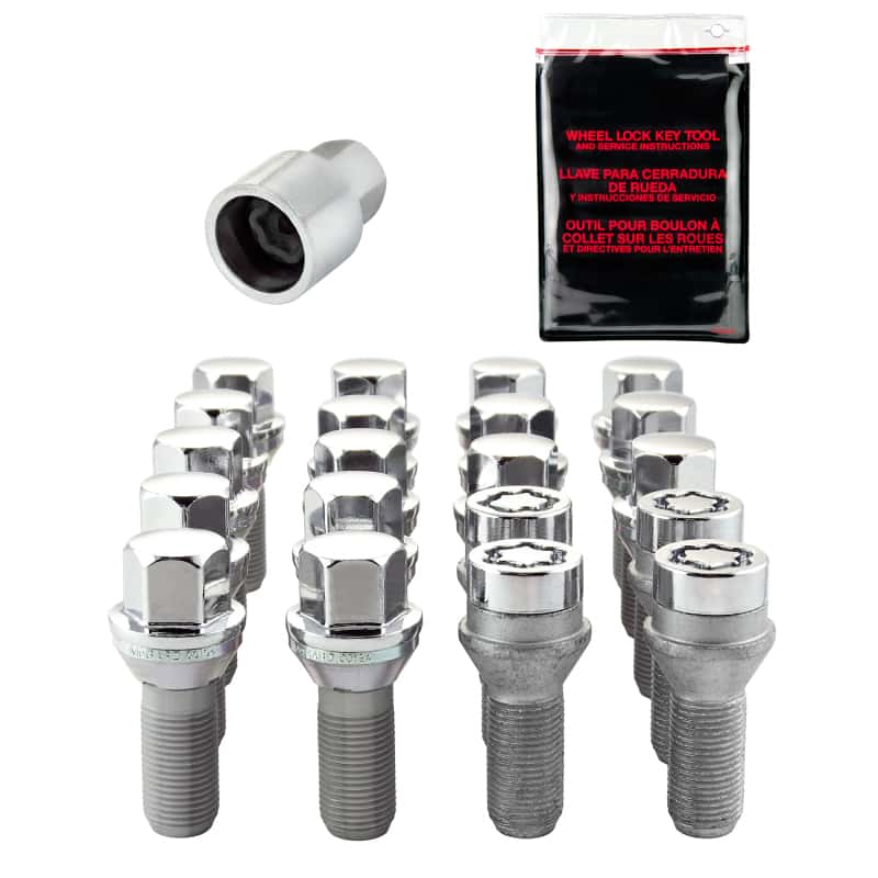 McGard — McGard 5 Lug Hex Install Kit w/Locks (Cone Seat Bolt) M14X1.25 / 17mm Hex / 27.5mm Shank L. - Chrome - view 1