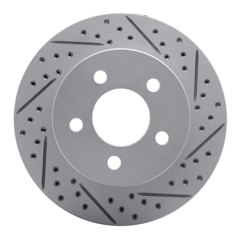 R1 Concepts — R1 99-06 Jeep Cherokee Front Right Drilled & Slotted Geo-Carbon Rotor - view 1