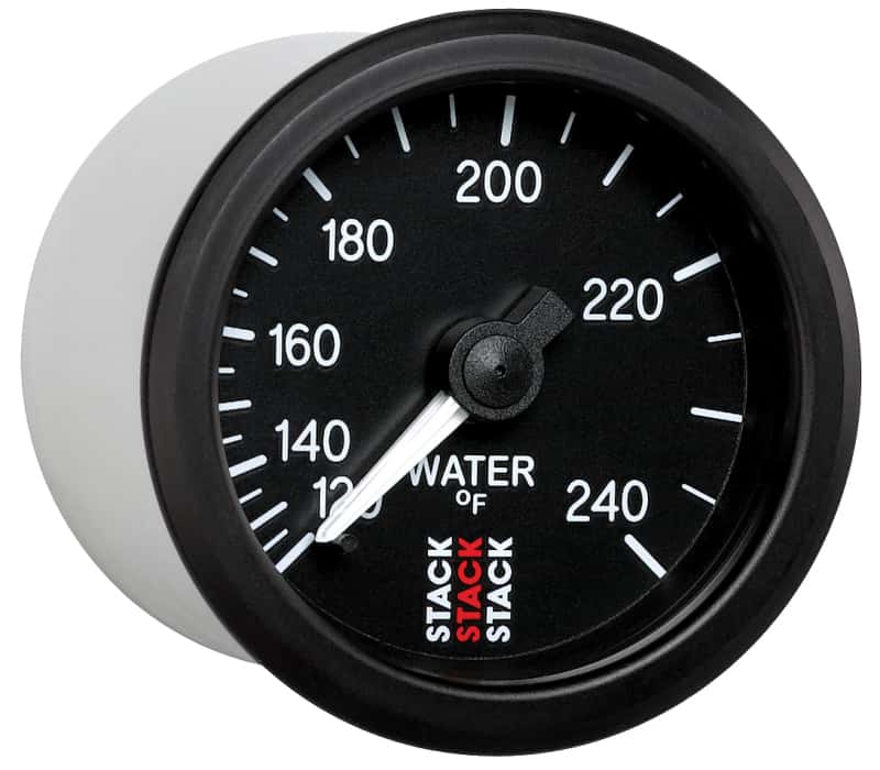 AutoMeter — Autometer Stack 52mm 120-240 Deg F 1/2in Npt (M) Mechanical Water Temp Gauge - Black
Ga WTmp Mech Bk 240F - view 5