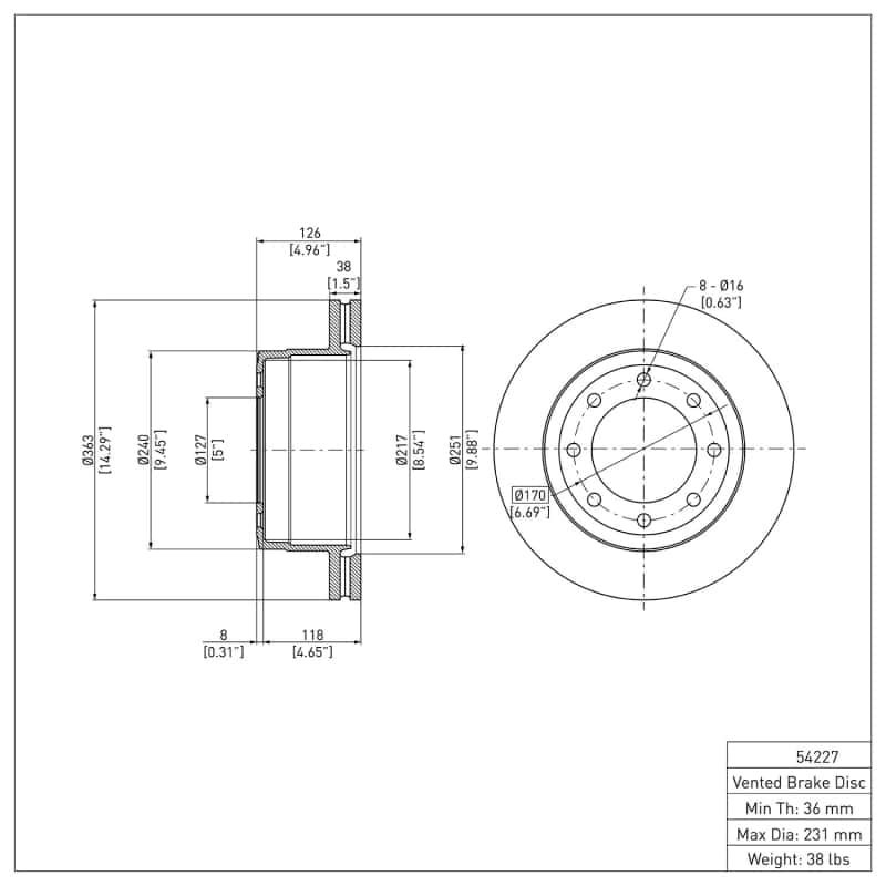 DFC — DFC 11-22 Ford F-250 2WD (Super Duty) Rear GeoSPEC Coated Rotor
DFC Brake Rotor - view 2