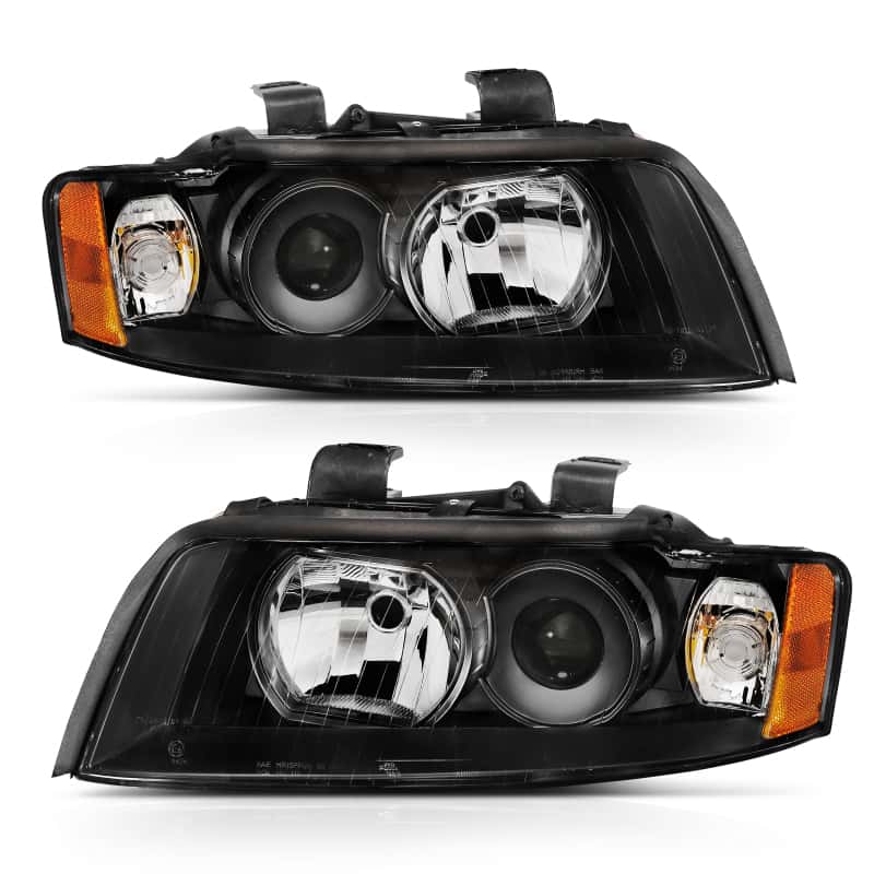 ANZO — ANZO 2002-2005 Audi A4 Projector Headlight Black G2 (Halogen Type)
Head Light Set - view 1