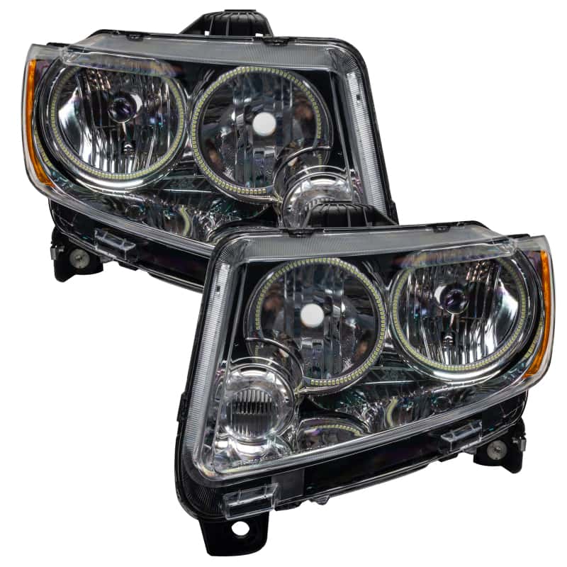 ORACLE Lighting — Oracle 11-13 Jeep Grand Cherokee Pre-Assembled Halo Headlights (Non HID) Chrome - Red - view 3