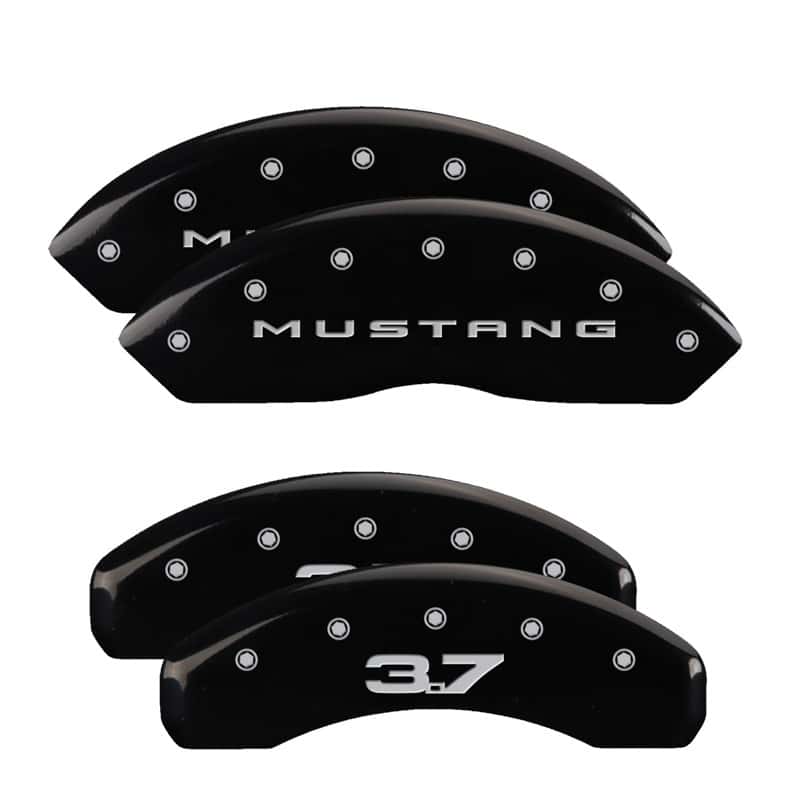 MGP — MGP 4 Caliper Covers Engraved Front 2015/Mustang Engraved Rear 2015/37 Black finish silver ch
Caliper Covers - view 1