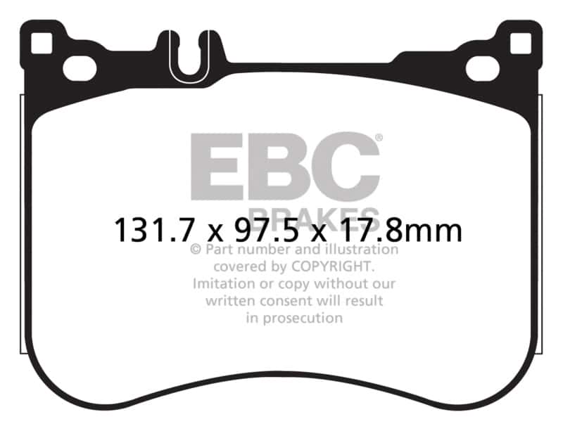 EBC — EBC 14+ Mercedes-Benz S550 4.7 Twin Turbo AMG Sport Pkg Redstuff Front Brake Pads
Disc Brake Pad - view 1