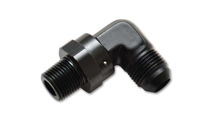 Vibrant — Vibrant -10AN to 1/2in NPT Swivel 90 Degree Adapter Fitting
10ANML-1/2"NPT90Swvl
-10ANML-1/2"NPT90Deg
AN Fitting - view 4