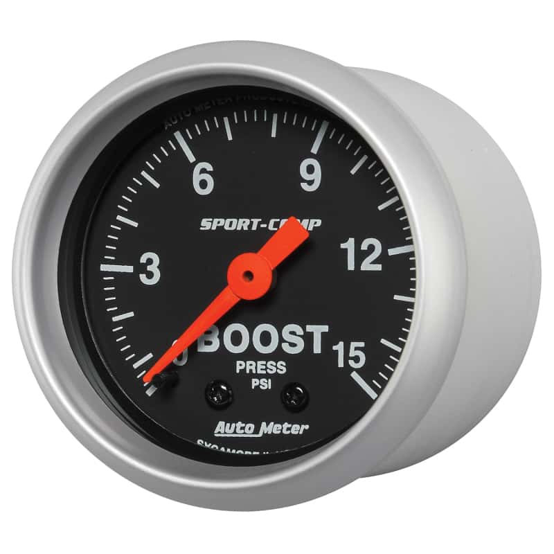 AutoMeter — Autometer 2-1/16in 0-15 PSI Mechanical Sport-Comp Boost Pressure Gauge
2" BOOST PRESS, 0-15 - view 5