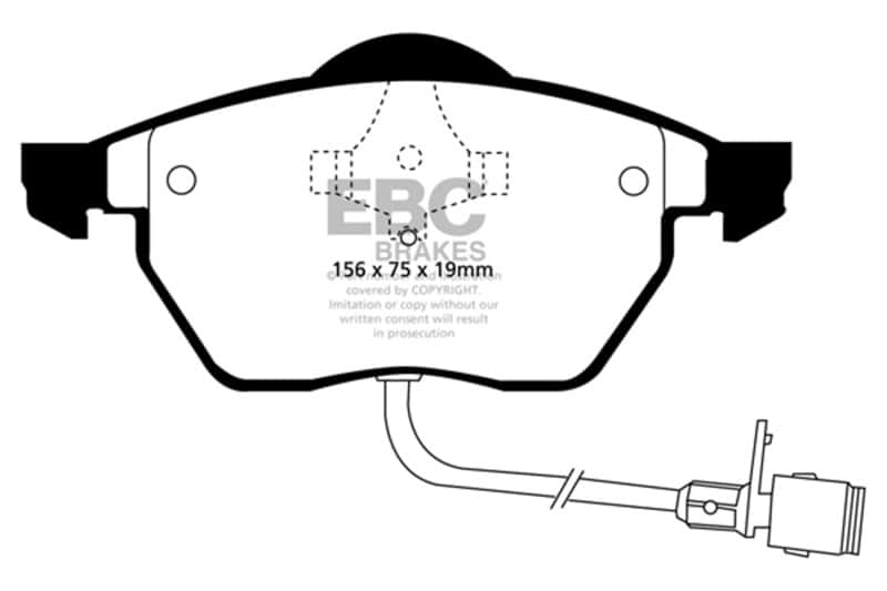 EBC — EBC 92-94 Audi 100 2.8 Ultimax2 Front Brake Pads
Disc Brake Pad - view 1