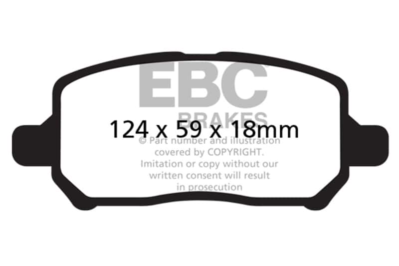 EBC — EBC 05-10 Chevrolet Cobalt 2.2 4 Lug Ultimax2 Front Brake Pads
Disc Brake Pad - view 1