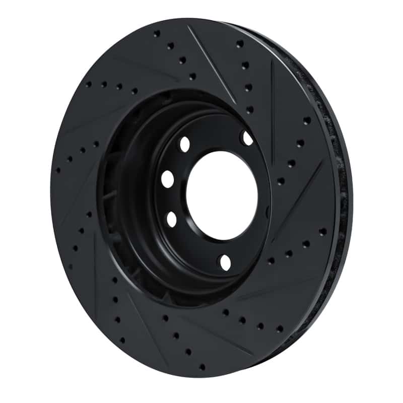 R1 Concepts — R1 03-18 Porsche Cayenne Left Front Drilled & Slotted Black Brake Rotor
R1 Brake Rotor Drill - view 4