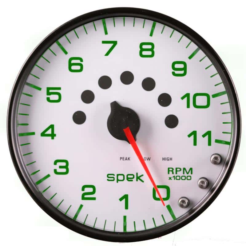 AutoMeter — Autometer Spek-Pro Gauge Tachometer 5in 11K Rpm W/Shift Light & Peak Mem White/Black
GA 5" 11KRPM WCB SPK - view 6