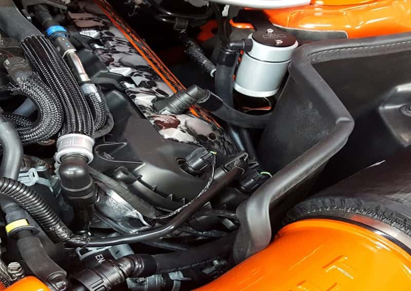 J&L — J&L 2011-2017 Ford Mustang GT Driver Side Oil Separator 3.0 - Clear Anodized
Oil Separator - view 2