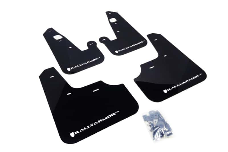 Rally Armor — Rally Armor 07-17 Mitsubishi Lancer Black UR Mud Flap w/ White Logo
Mud Flap - view 1
