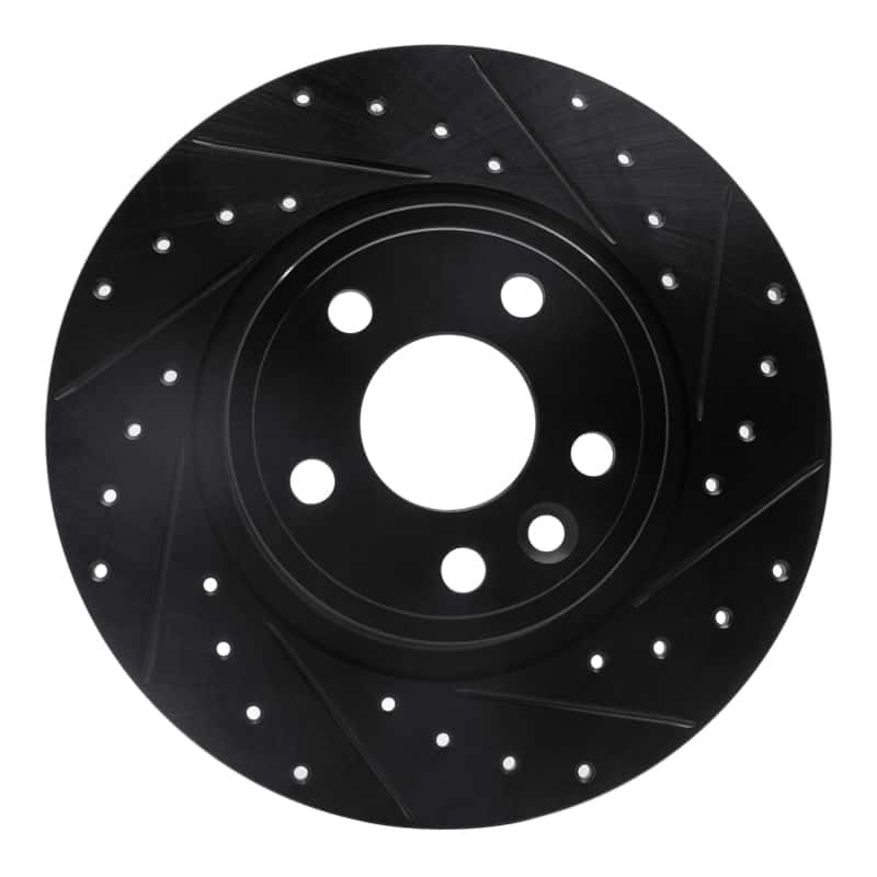 R1 Concepts — R1 15-20 Jaguar E-Pace Rear Right Drilled & Slotted Black Brake Rotor
R1 Brake Rotor Drill - view 1