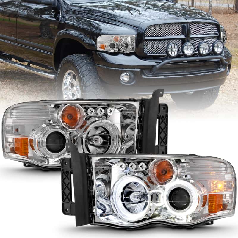 ANZO — ANZO 2002-2005 Dodge Ram 1500 Projector Headlights w/ Halo Chrome Clear Amber
Head Light Set
HdLtSet - view 1