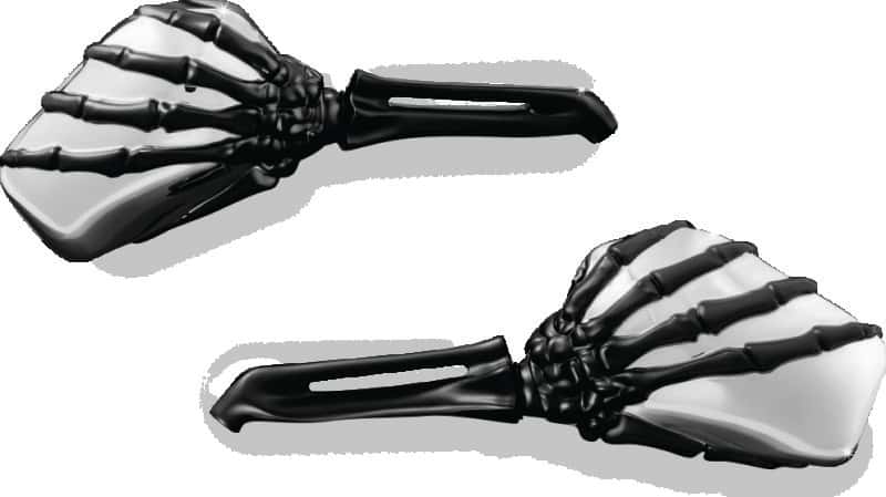 Kuryakyn — Kuryakyn Skeleton Hand Mirrors Black/Chrome - view 1
