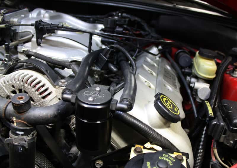 J&L — J&L 99-04 Ford Mustang SVT Cobra Driver Side Oil Separator 3.0 - Black Anodized
Oil Separator - view 2