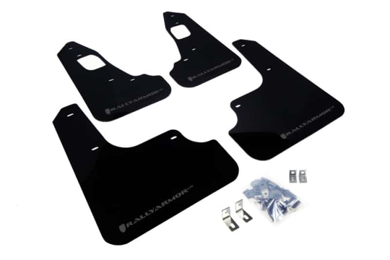 Rally Armor — Rally Armor 08-17 Mitsubishi EVO X Black UR Mud Flap w/ Grey Logo
Mud Flap - view 1