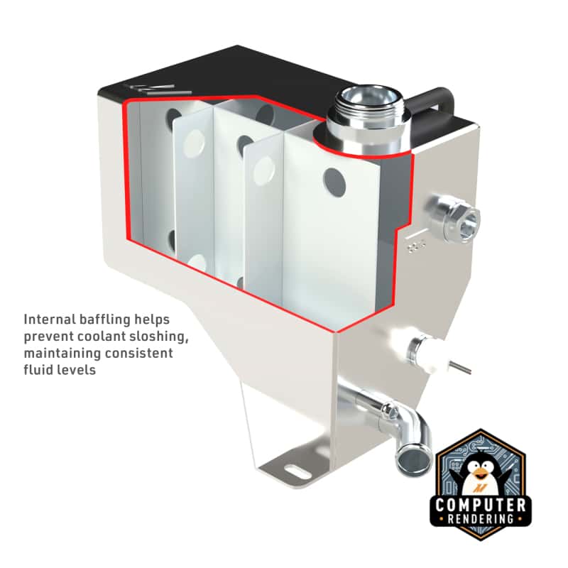 Mishimoto — Mishimoto 01-07 Chevy/GMC 6.6L Duramax Degas Tank - Black
Coolant Reservoir - view 6