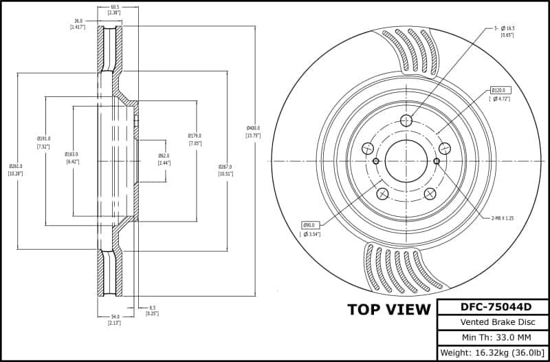 DFC — DFC 18-23 Lexus LS500 Left Front GeoSPEC Coated Rotor - view 6