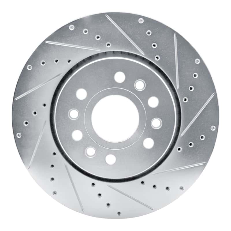 R1 Concepts — R1 21-25 Jeep Grand Wagoneer Front Right Drilled & Slotted Silver Brake Rotor - view 1