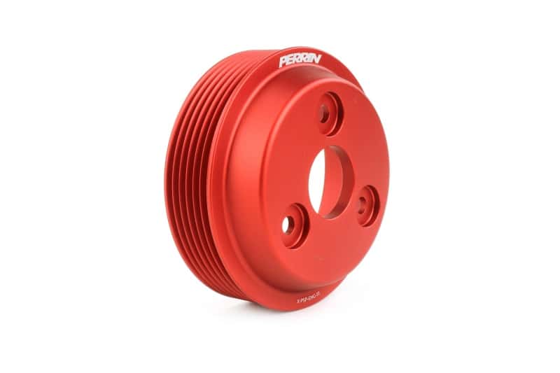Perrin Performance — PERRIN 22-25 Subaru WRX / 21-25 Crosstrek / 20-25 LGT/OBXT/FXT Lightweight Water Pump Pulley - Red - view 1