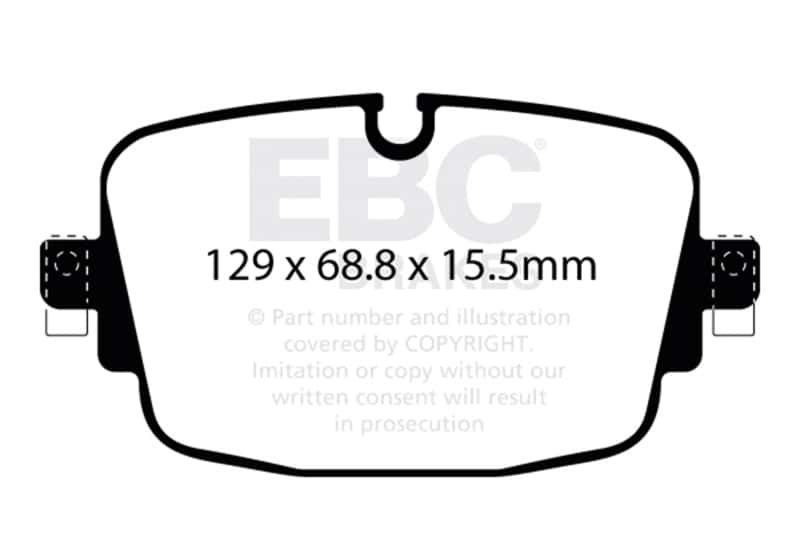 EBC — EBC 08-17 Audi R8 / 04-14 Lamborghini Gallardo Redstuff Rear Brake Pads
Disc Brake Pad - view 6