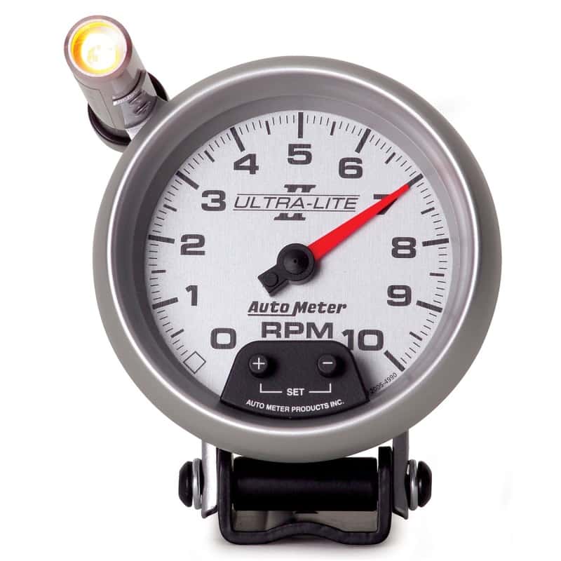 AutoMeter — Autometer Ultra-Lite II 3-3/4in 10000 RPM Pedestal Mount Mini-Monster Tachometer
3-3/8" TACH, 10,000 - view 1