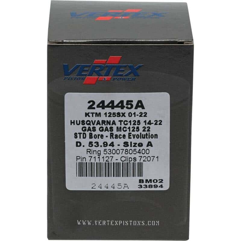 Vertex Pistons — Vertex Piston 01-24 KTM 125 SX 125cc Cast Race Evolution Piston Kit - view 4