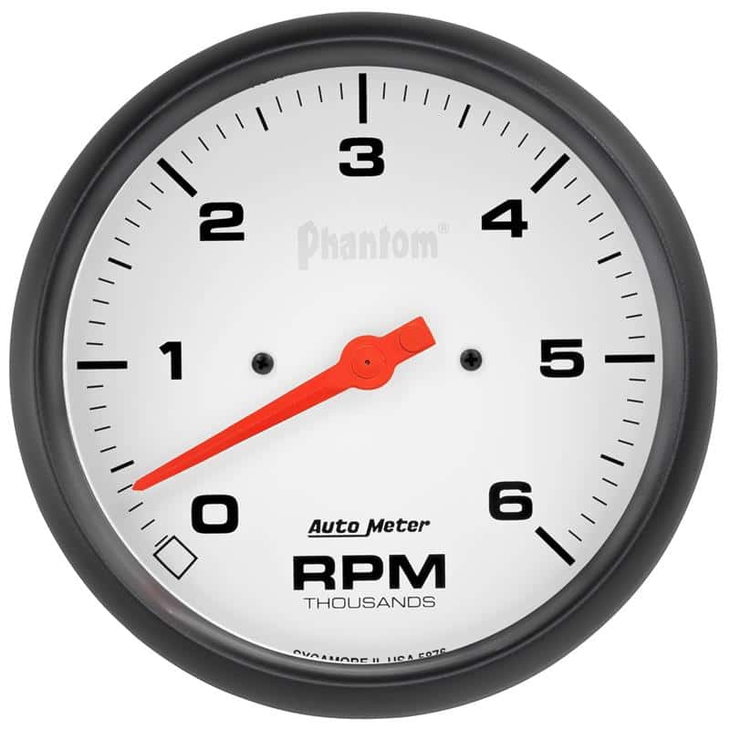 AutoMeter — AutoMeter Phantom 5in. 0-6K RPM In-Dash Tachometer Gauge
5" TACH, 6,000 RPM, - view 2